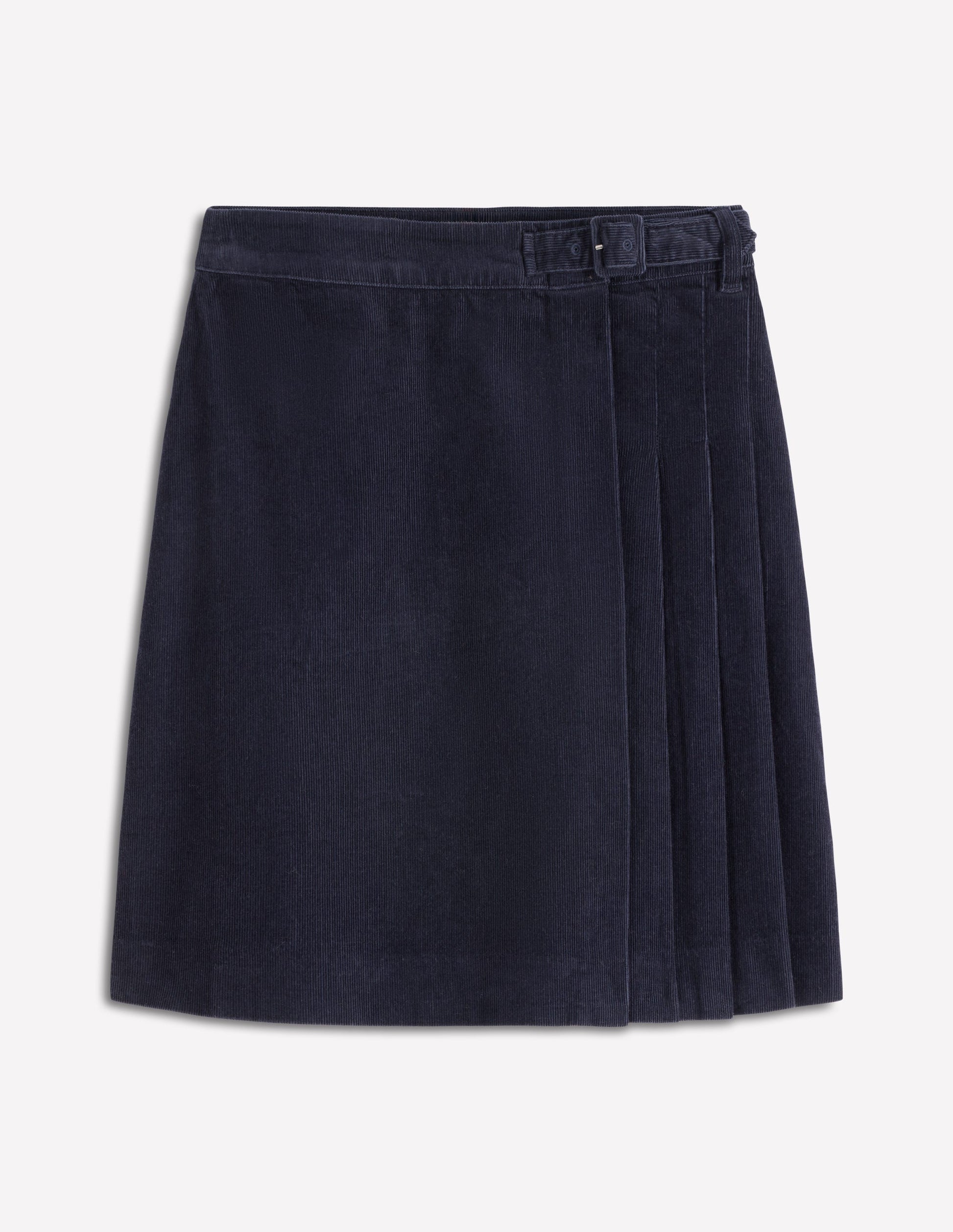 Jupe style kilt Helen en velours côtelé-Bleu marine-7