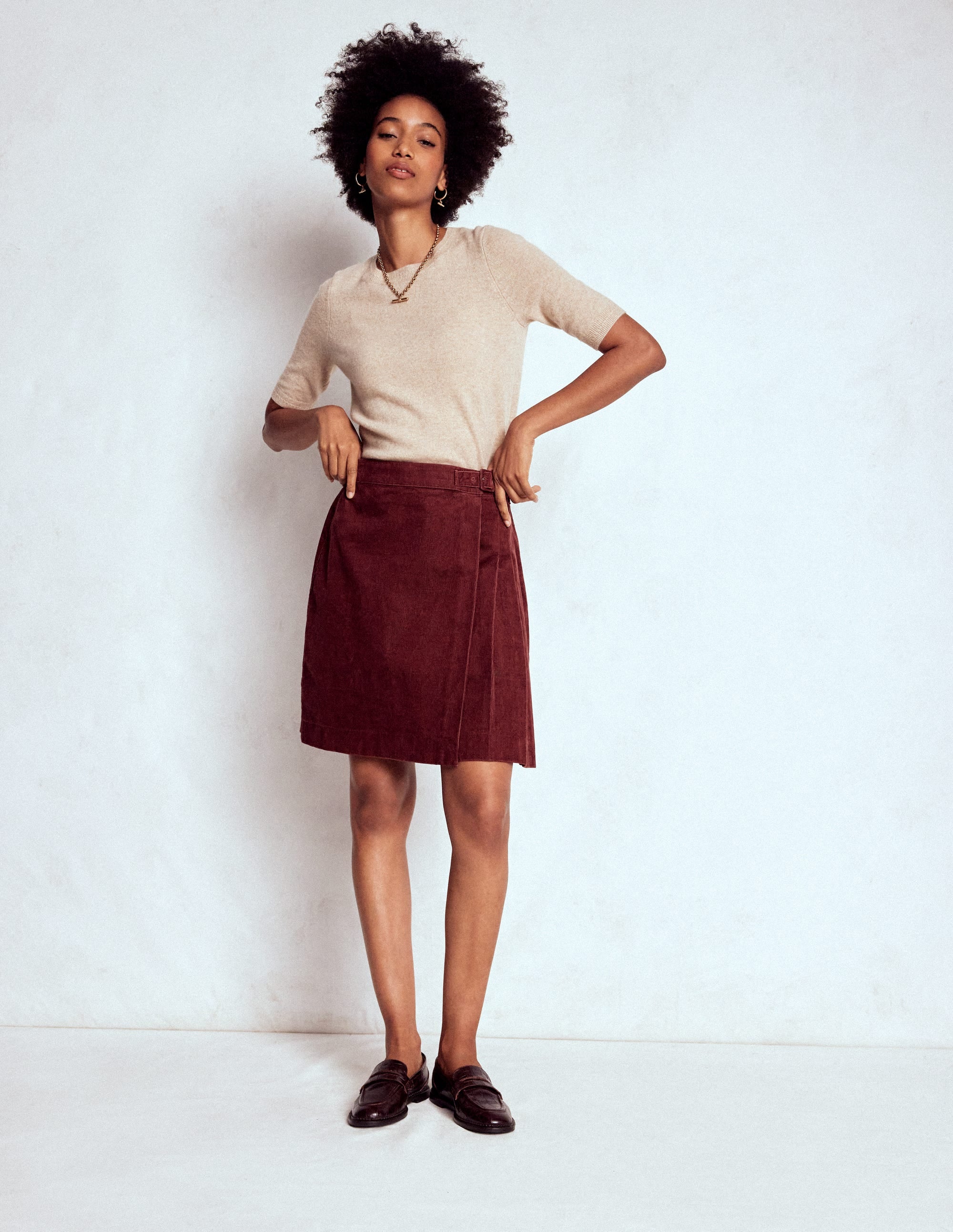 Helen Schottenrock aus Cord-Kastanie - Image 5