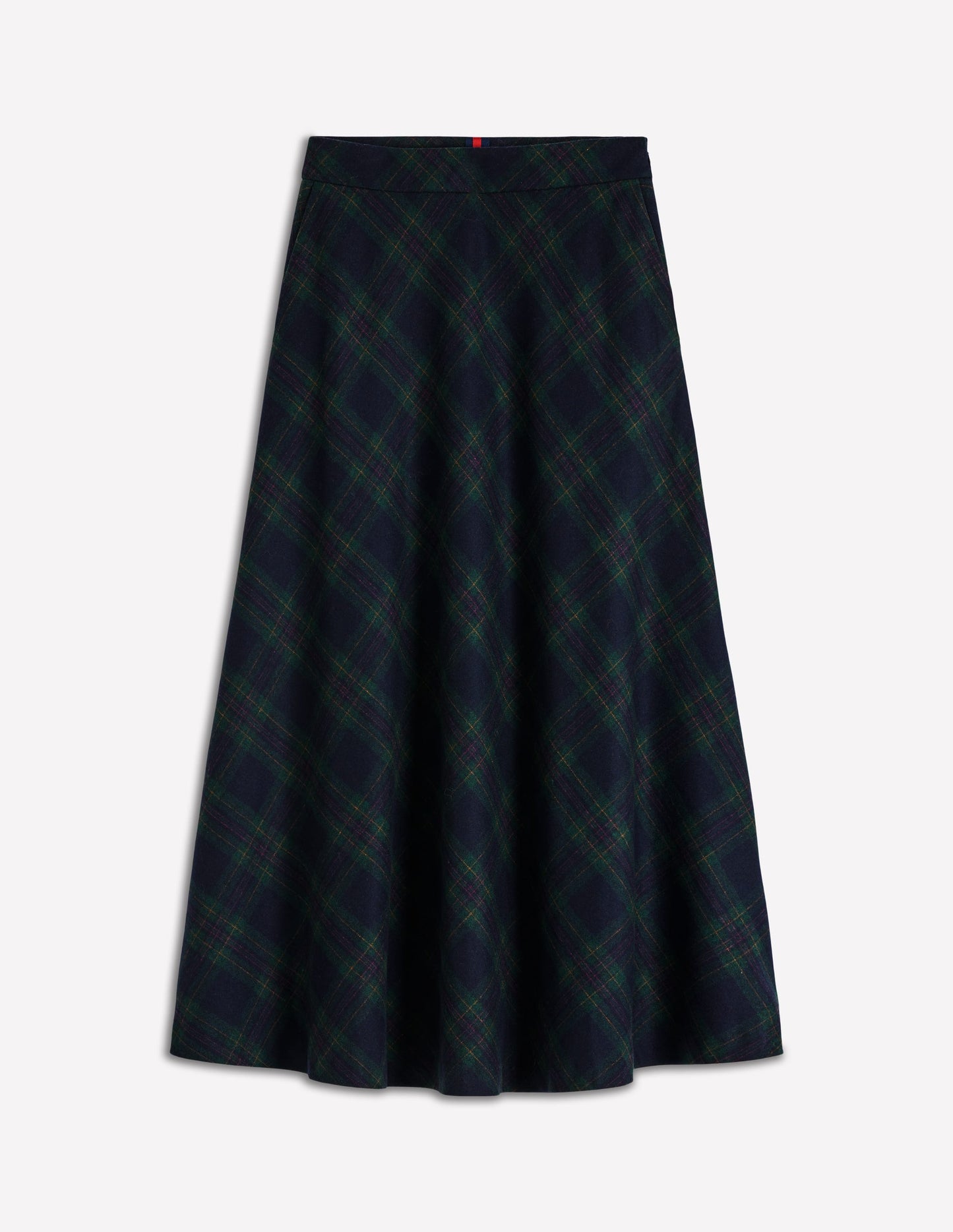 Jupe midi Hayley en laine-Blackwatch