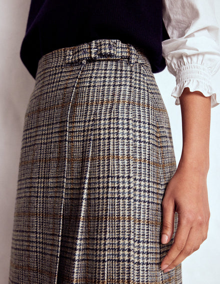 Helen Wool Kilt Skirt-Blue, Grey Prince of Wales