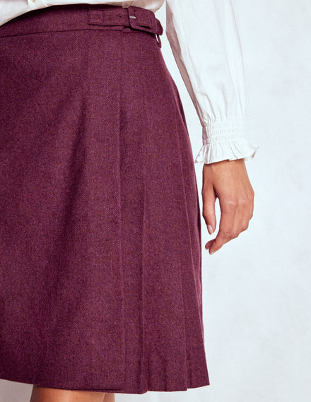 Jupe style kilt Helen en laine-Chevrons Violets