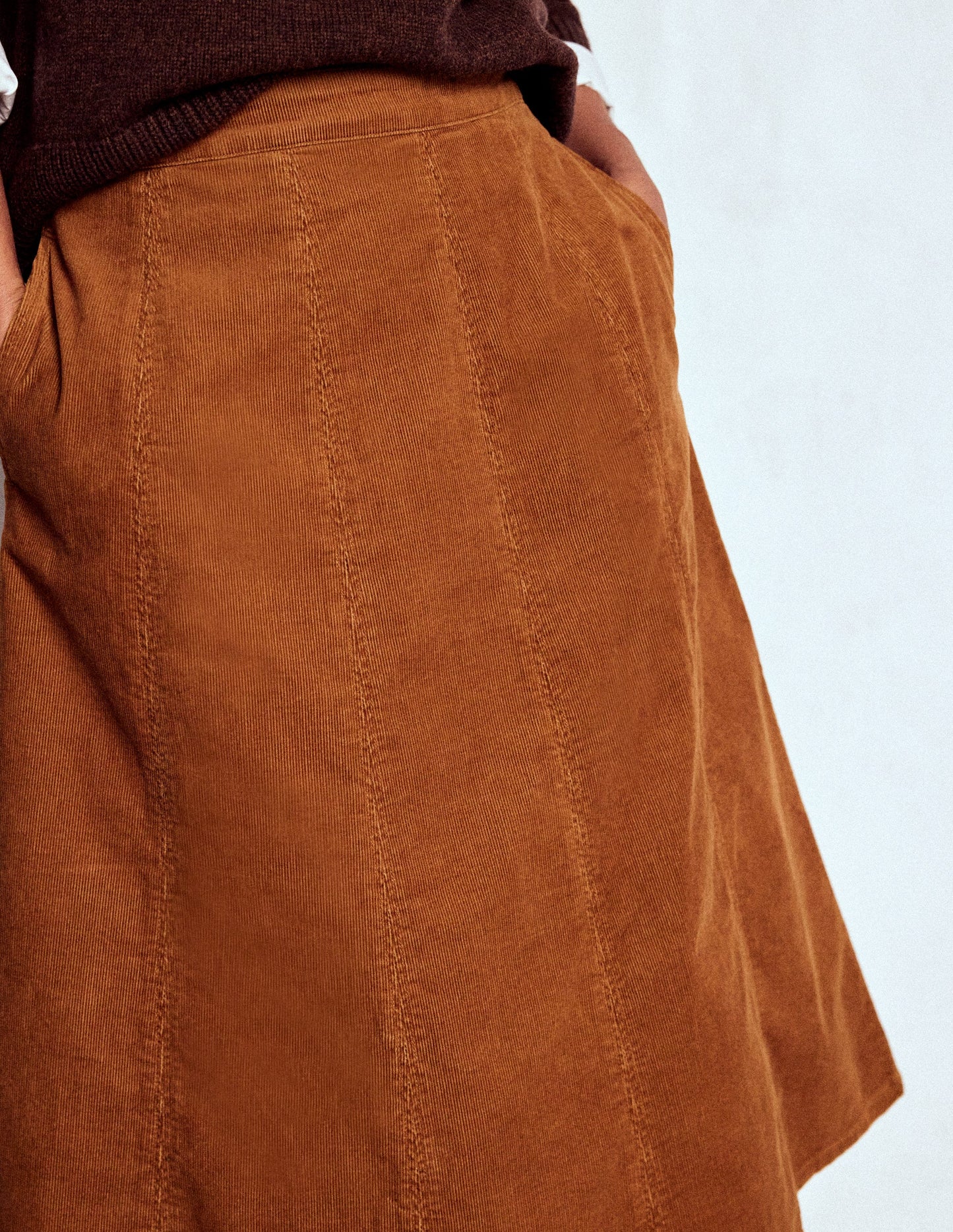 Joy Cord Midi Skirt-Ginger