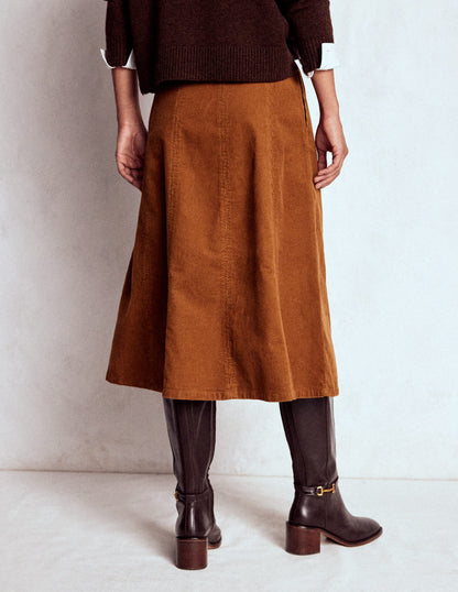 Joy Cord Midi Skirt-Ginger-3