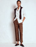Elegante 7/8-Hose-Bunt, Abstraktes Leopardenmuster