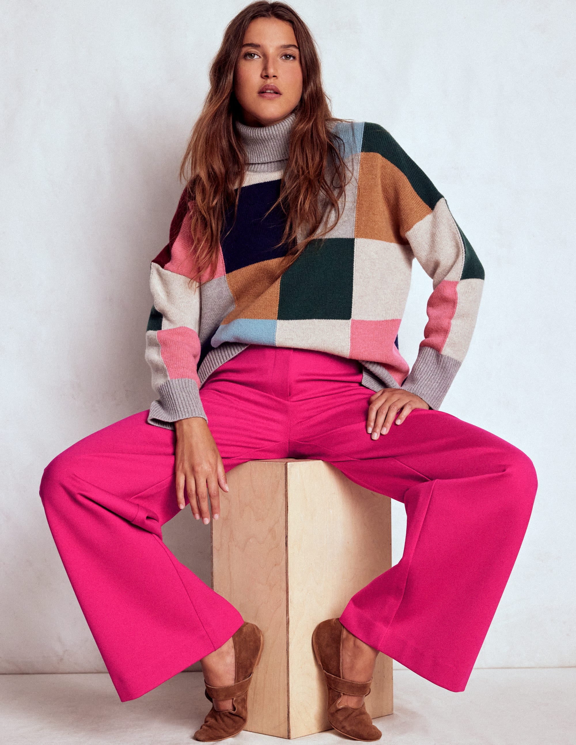 Belgravia Ponte Trousers-Vibrant Pink - Image 1