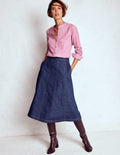 Joy Jeansrock mit Bahnendesign-Indigo
