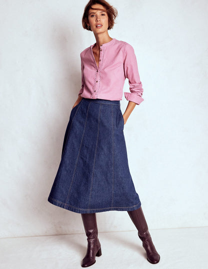 Joy Jeansrock mit Bahnendesign-Indigo-1