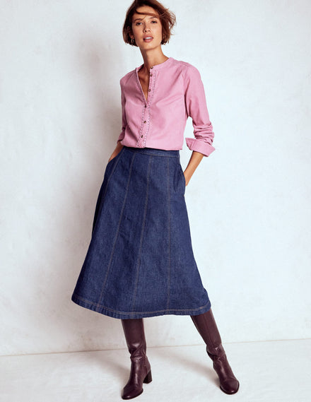 Joy Jeansrock mit Bahnendesign-Indigo