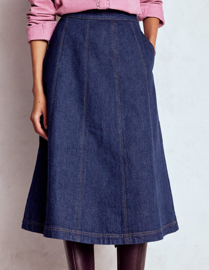Joy Jeansrock mit Bahnendesign-Indigo-4
