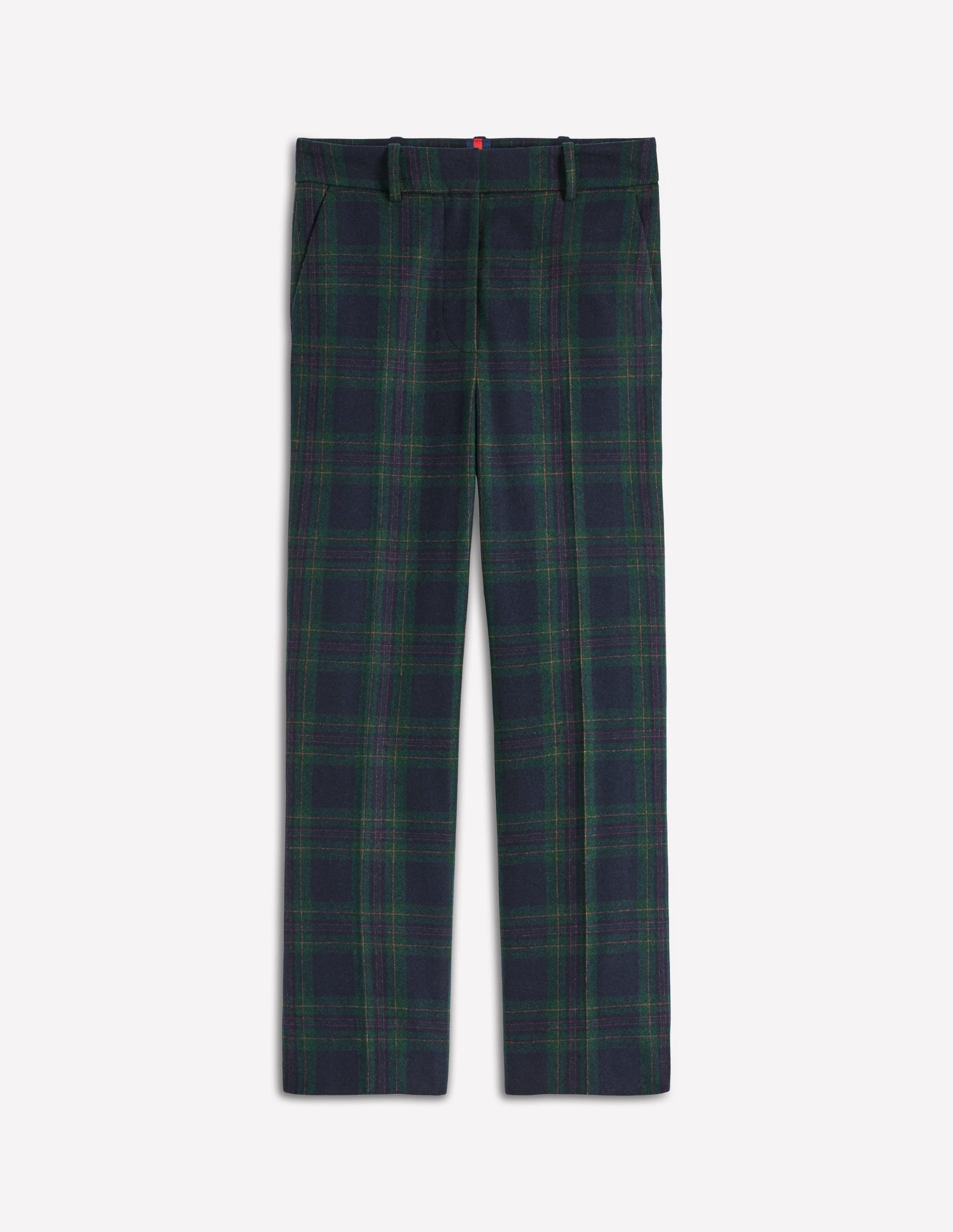 Pantalon Canonbury en laine-Carreaux ton sur ton bleu marine et vert-7