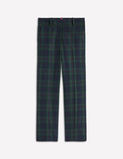 Pantalon Canonbury en laine-Carreaux ton sur ton bleu marine et vert-7