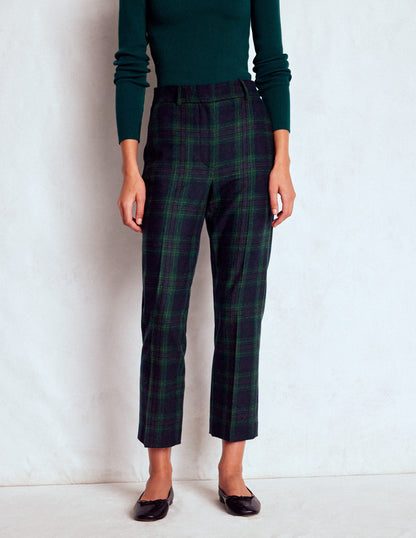 Pantalon Canonbury en laine-Carreaux ton sur ton bleu marine et vert-5