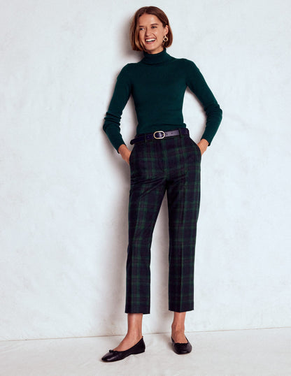 Pantalon Canonbury en laine-Carreaux ton sur ton bleu marine et vert-6