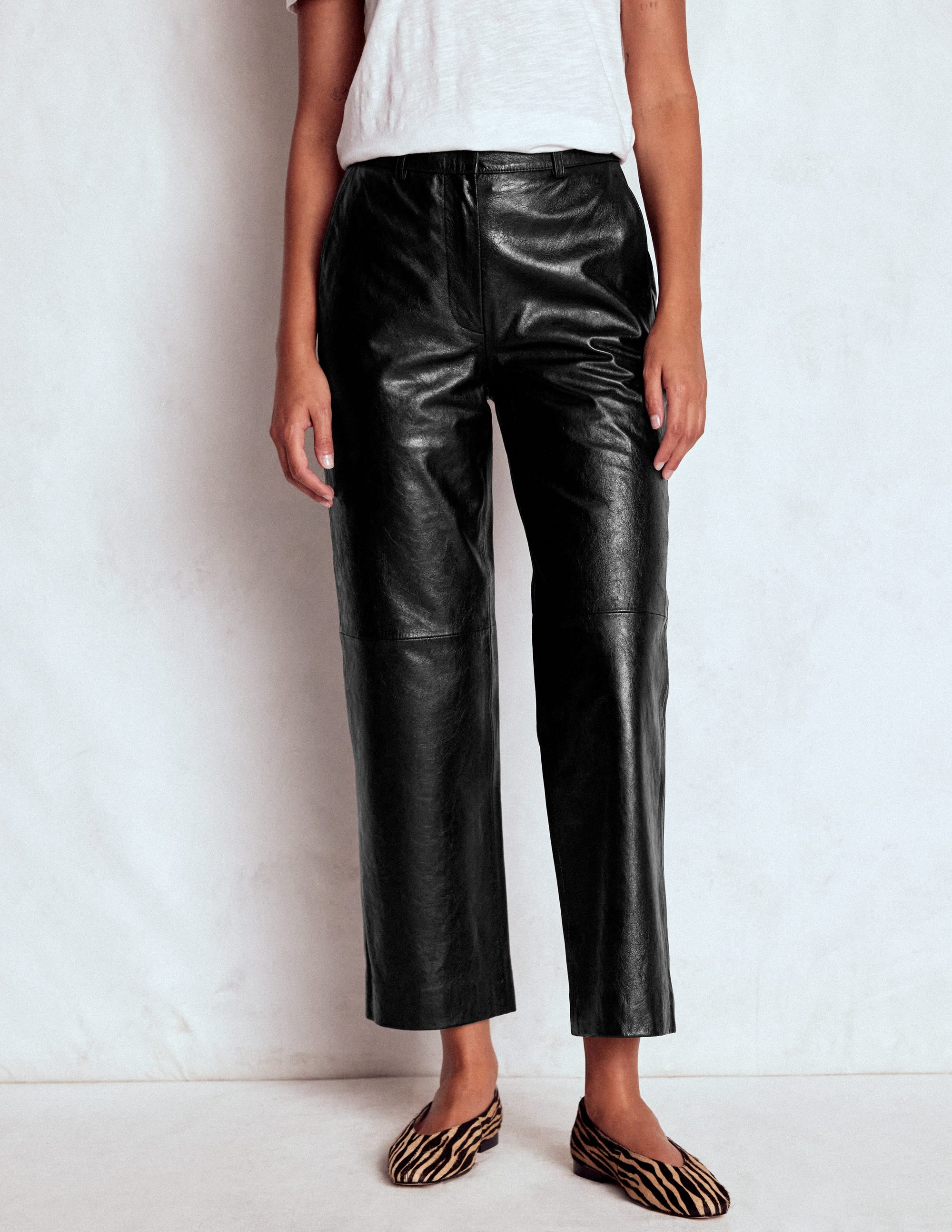 Canonbury Leather Trousers-BLACK - Image 4