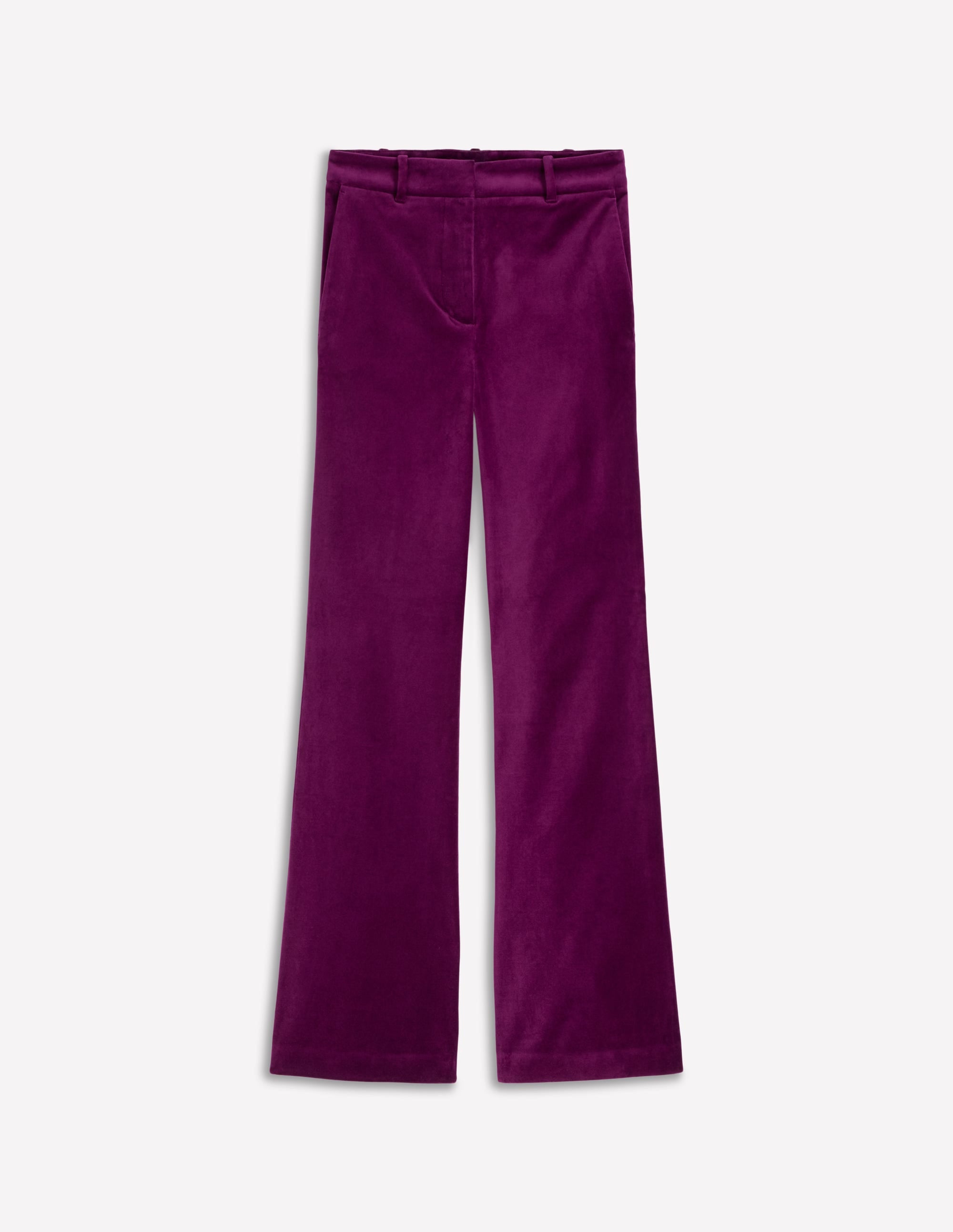 Taillierte Samthose mit Schlag-Pflaumenmarmelade - Image 6