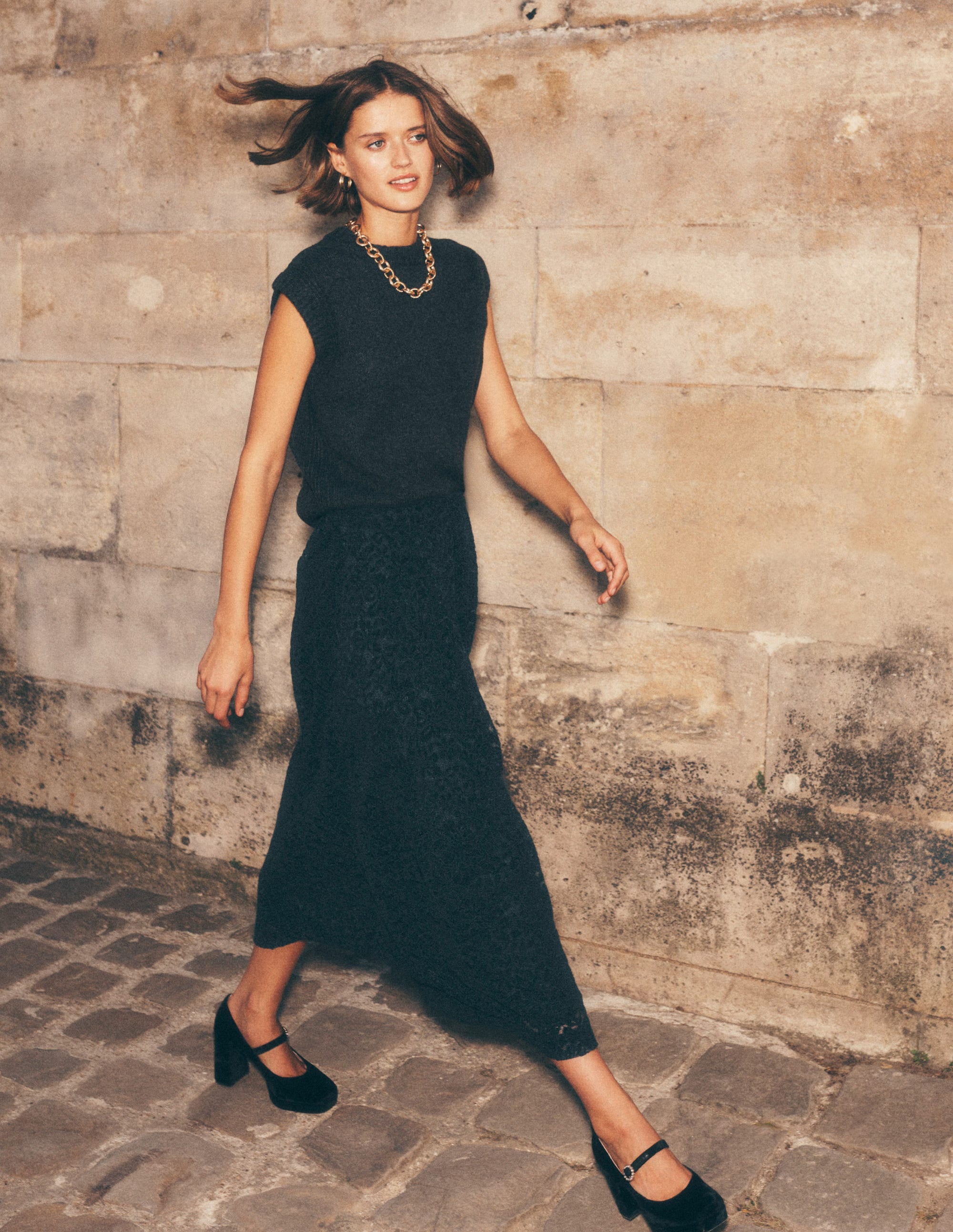 Verity Midirock mit Spitze-Schwarz mit Spitze - Image 6