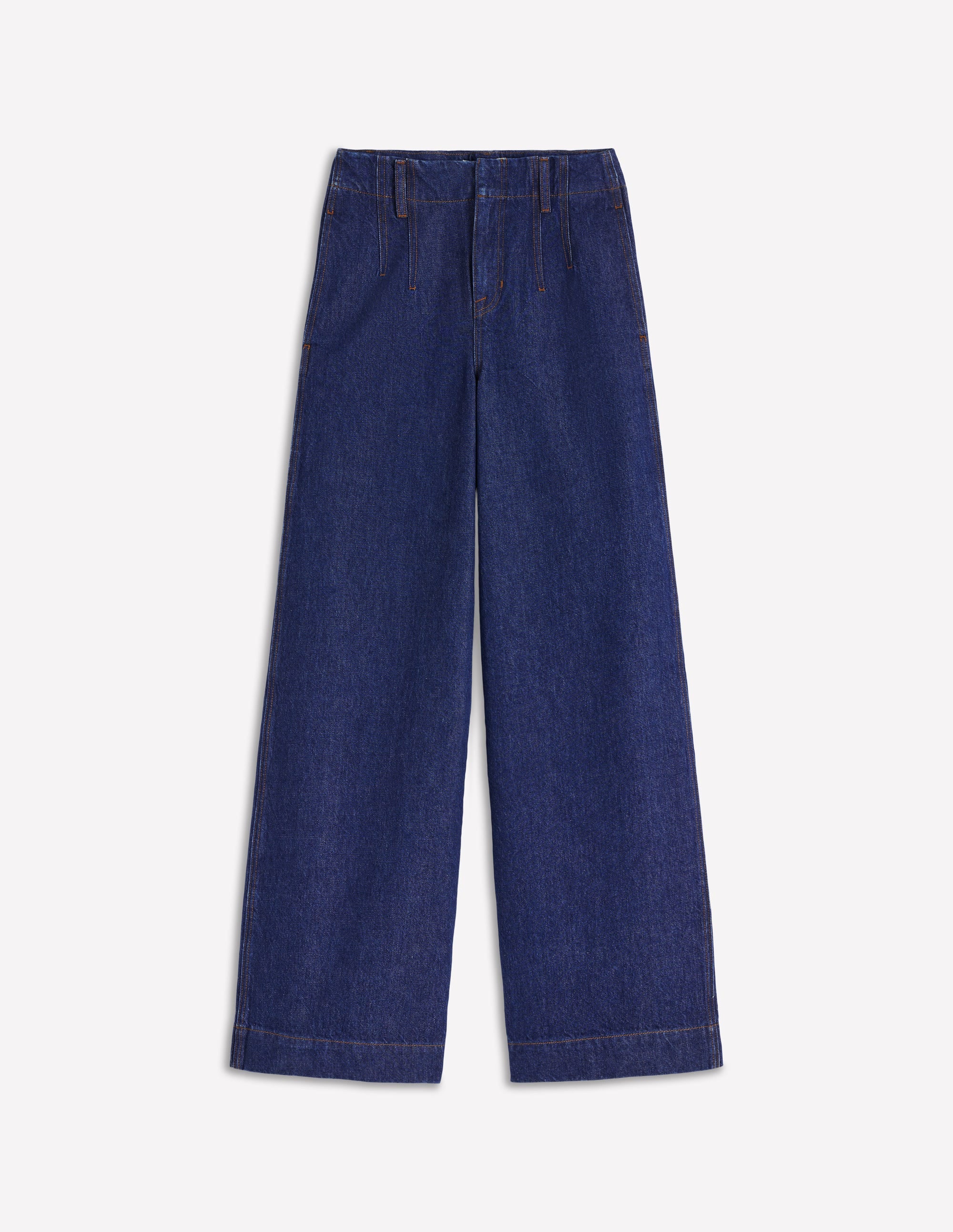 Jeans mit weitem Bein und Ziernaht-Indigo - Image 7