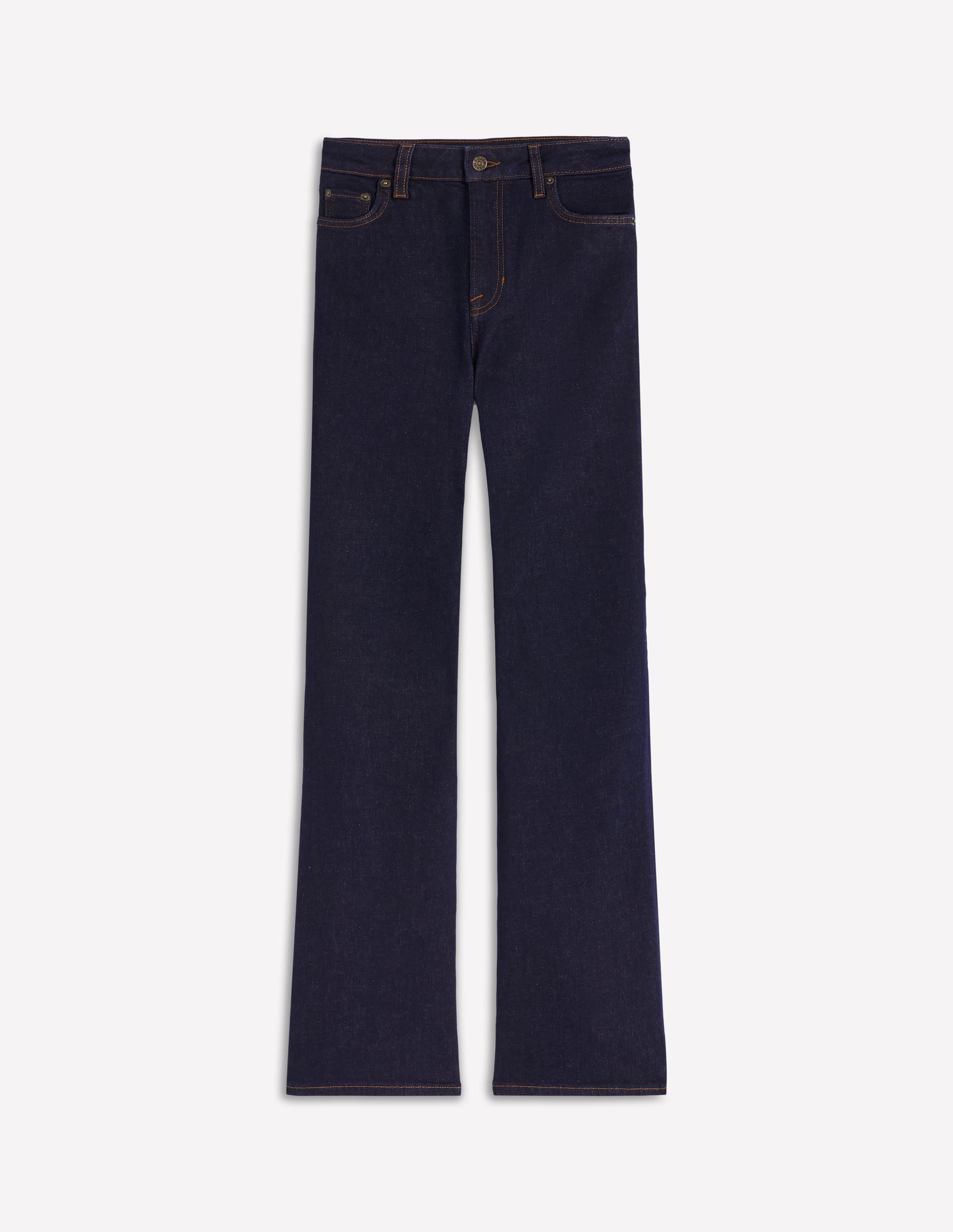 Taillierte Jeans mit hohem Bund und leichtem Schlag-Indigo - Image 7