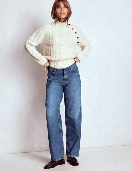 Lange Barrel-Jeans-Medium Vintage
