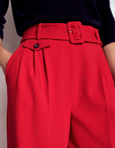 Pantalon plissé sur le devant-Piment