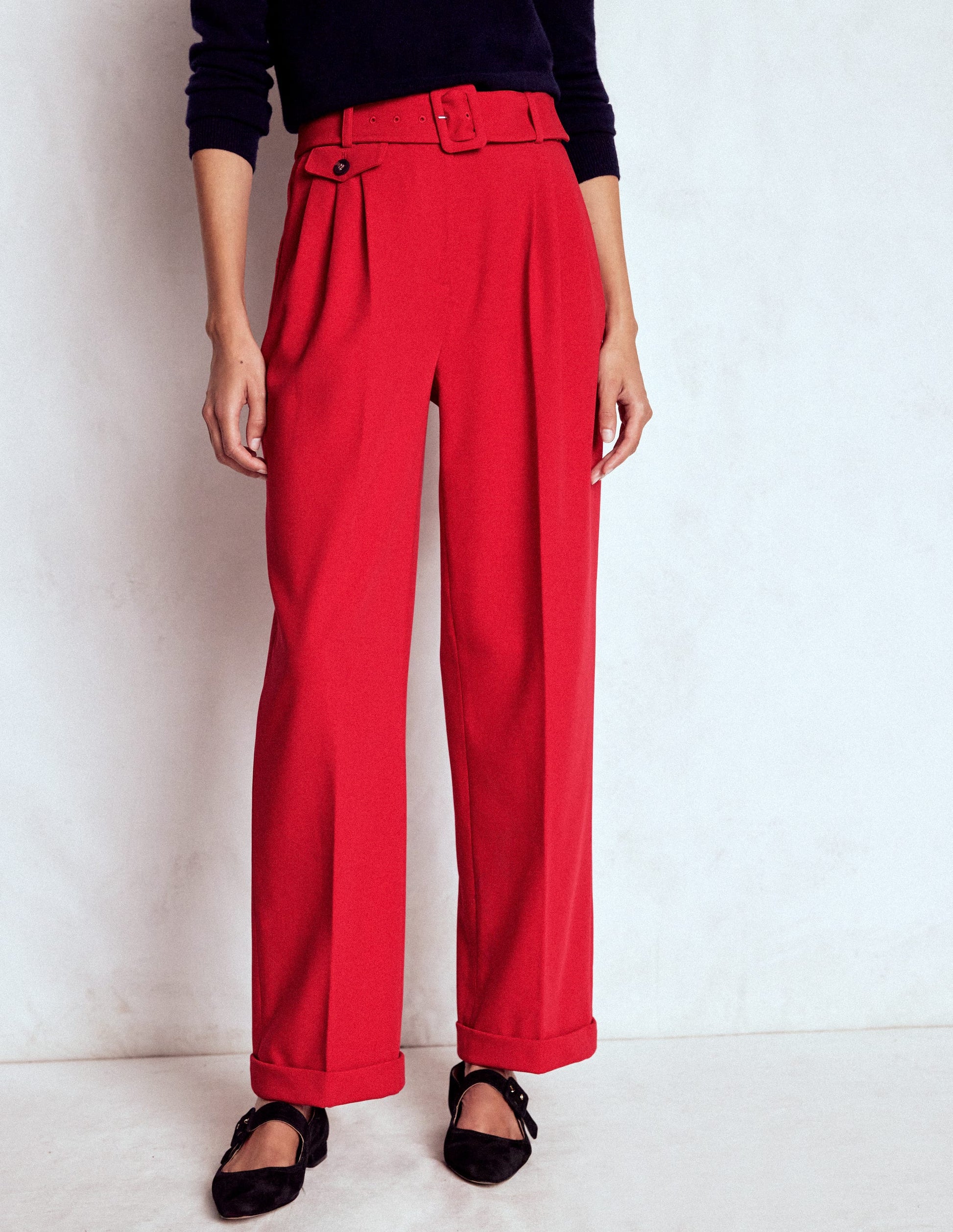 Pantalon plissé sur le devant-Piment-4