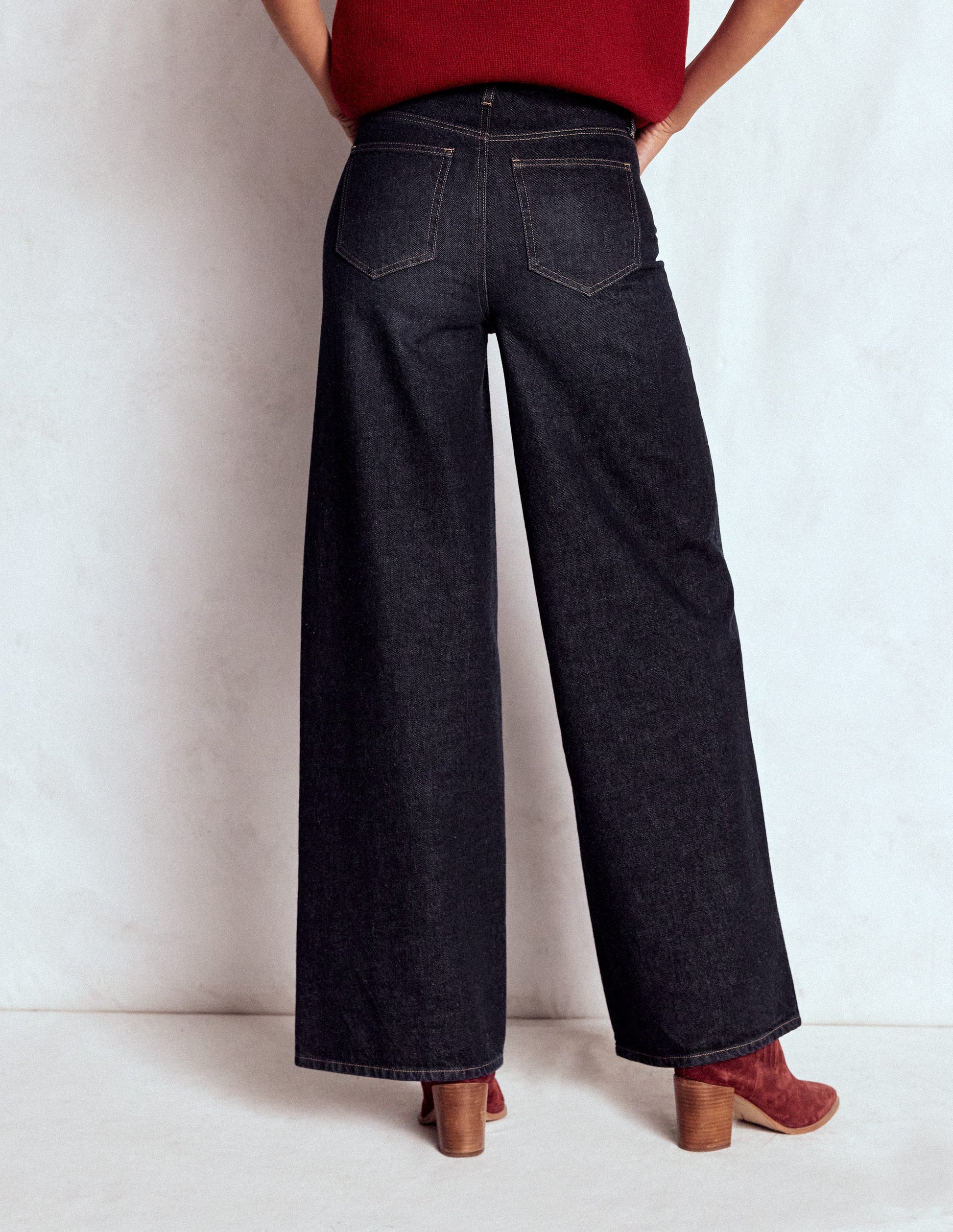 Jean large et rigide-Indigo Délavé-3