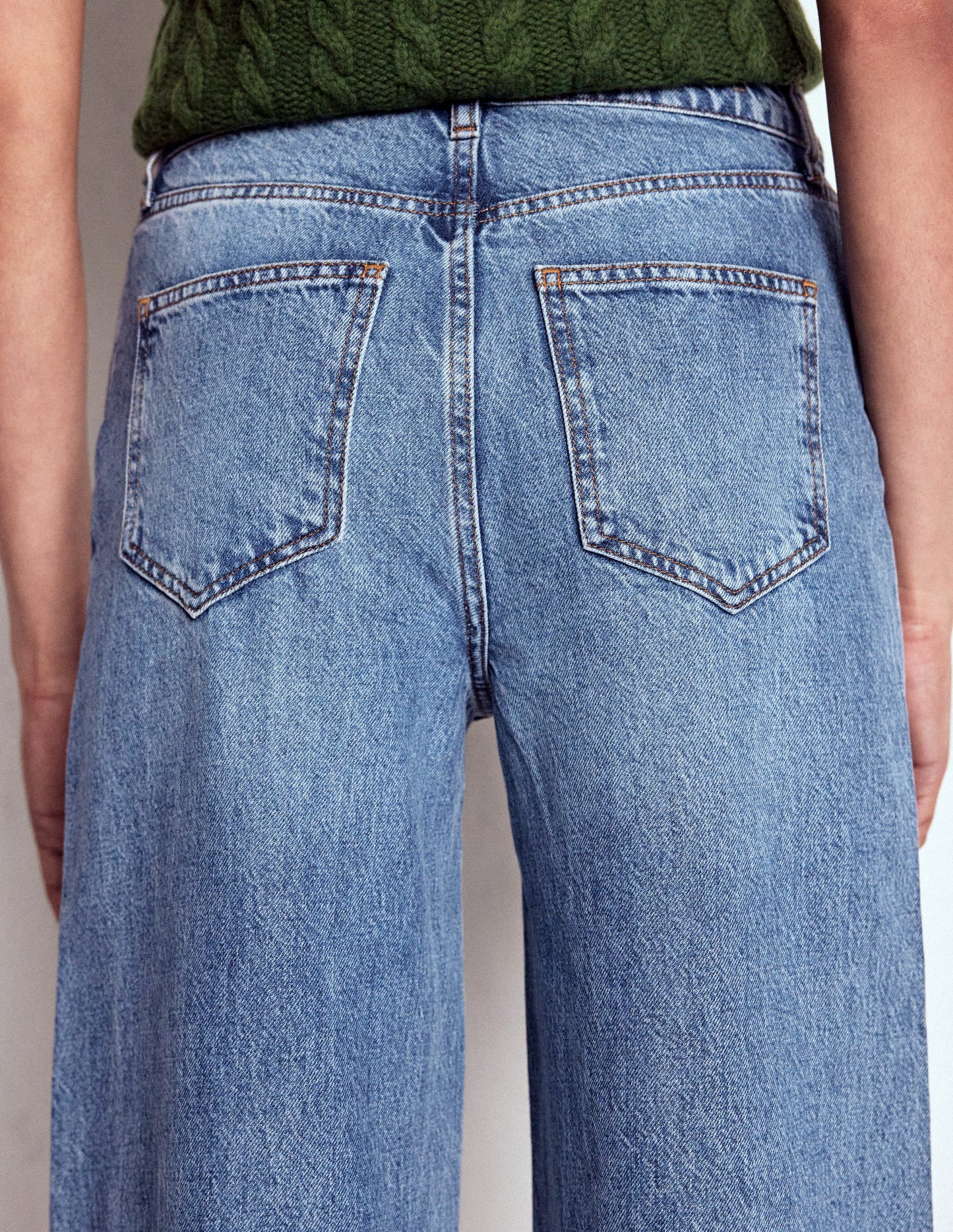 Rigid Wide Leg Jeans-Mid Vintage