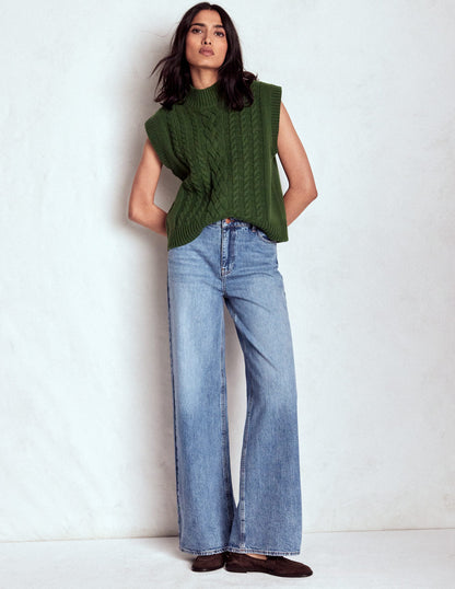 Rigid Wide Leg Jeans-Mid Vintage-5