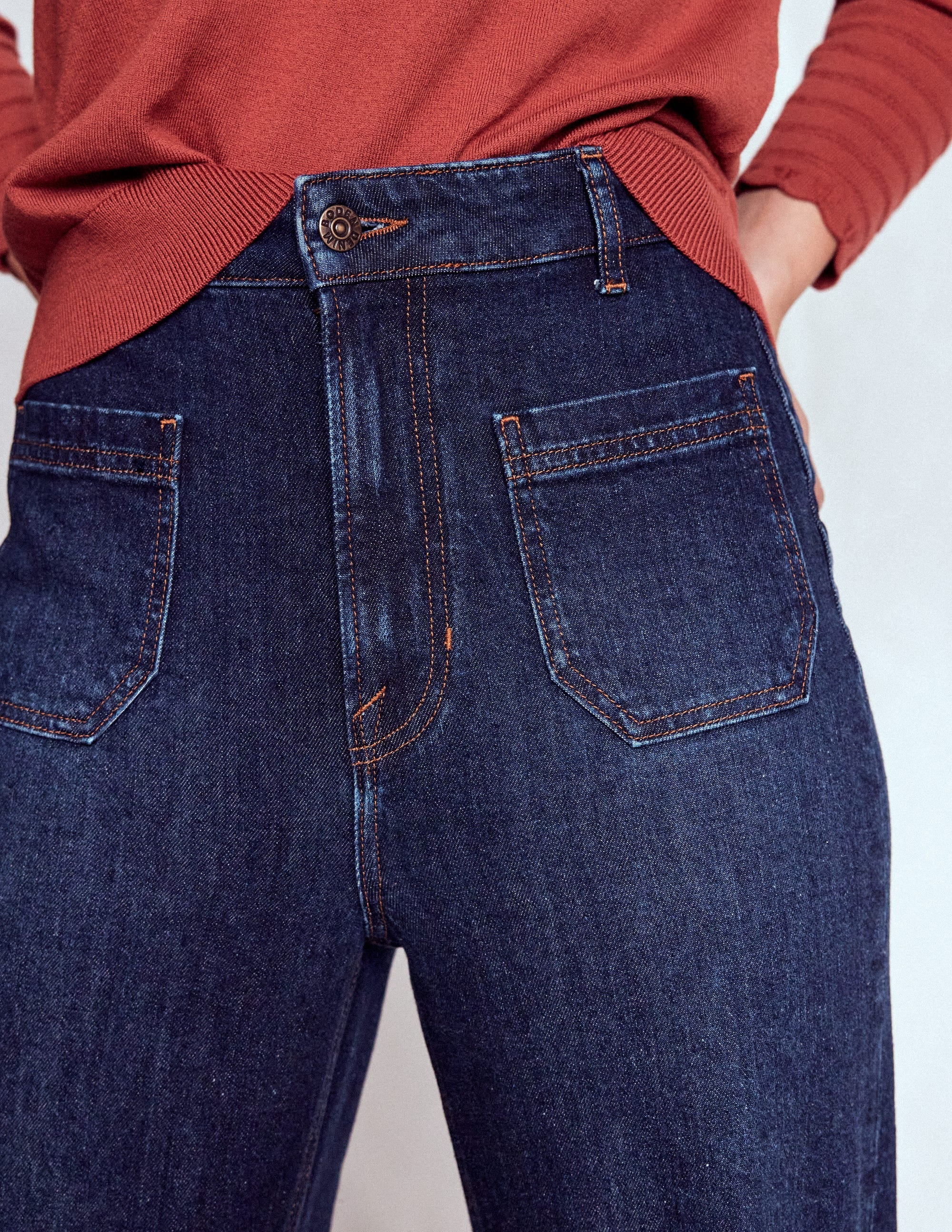 Jeans mit geradem Bein und Tasche-Dunkles Vintageblau - Image 5