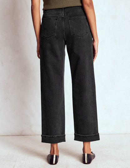 Bequeme, mittelhohe Stretch-Jeans-Verwaschenes Schwarz-3