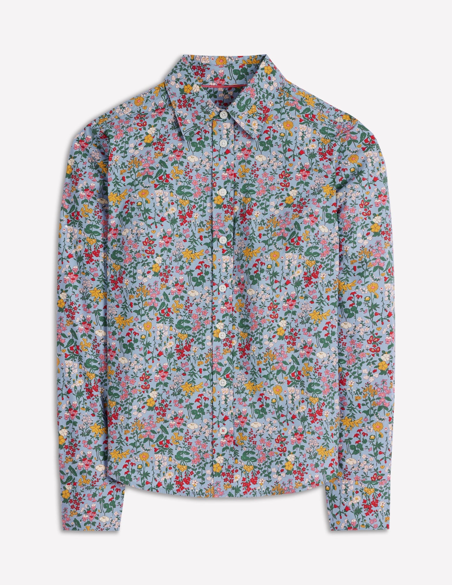 Chemise Sienna en coton-Bleu vent, motif Delicate Meadow