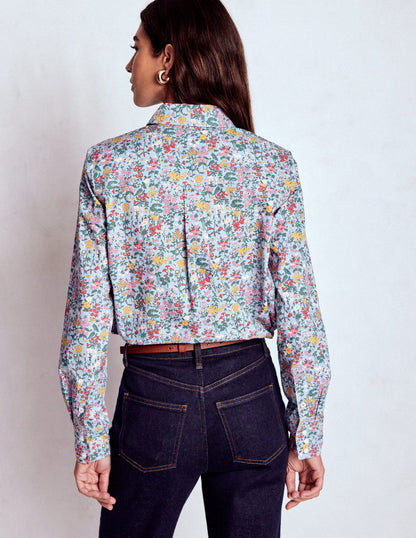 Chemise Sienna en coton-Bleu vent, motif Delicate Meadow-3