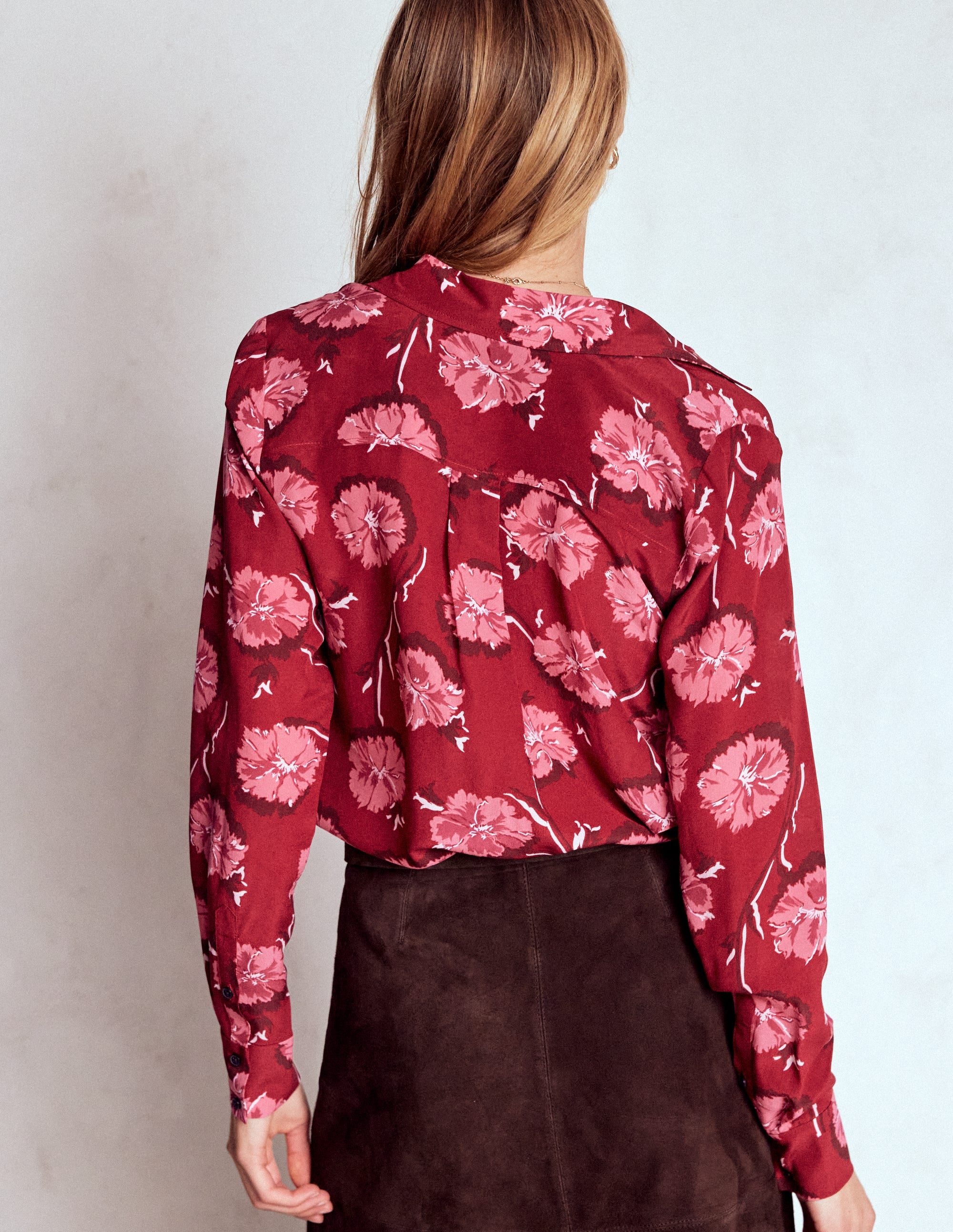 Sienna Seidenhemd-Rot, Zarte Nelke - Image 3