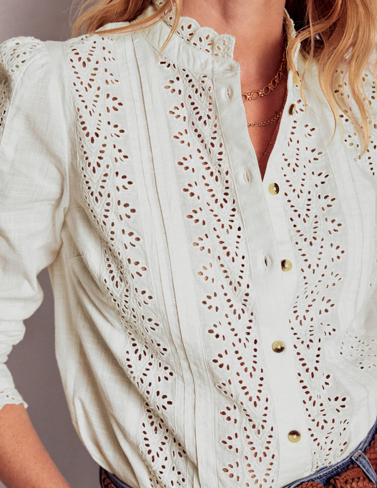 Savannah Broderie Top-Ivory - Image 2