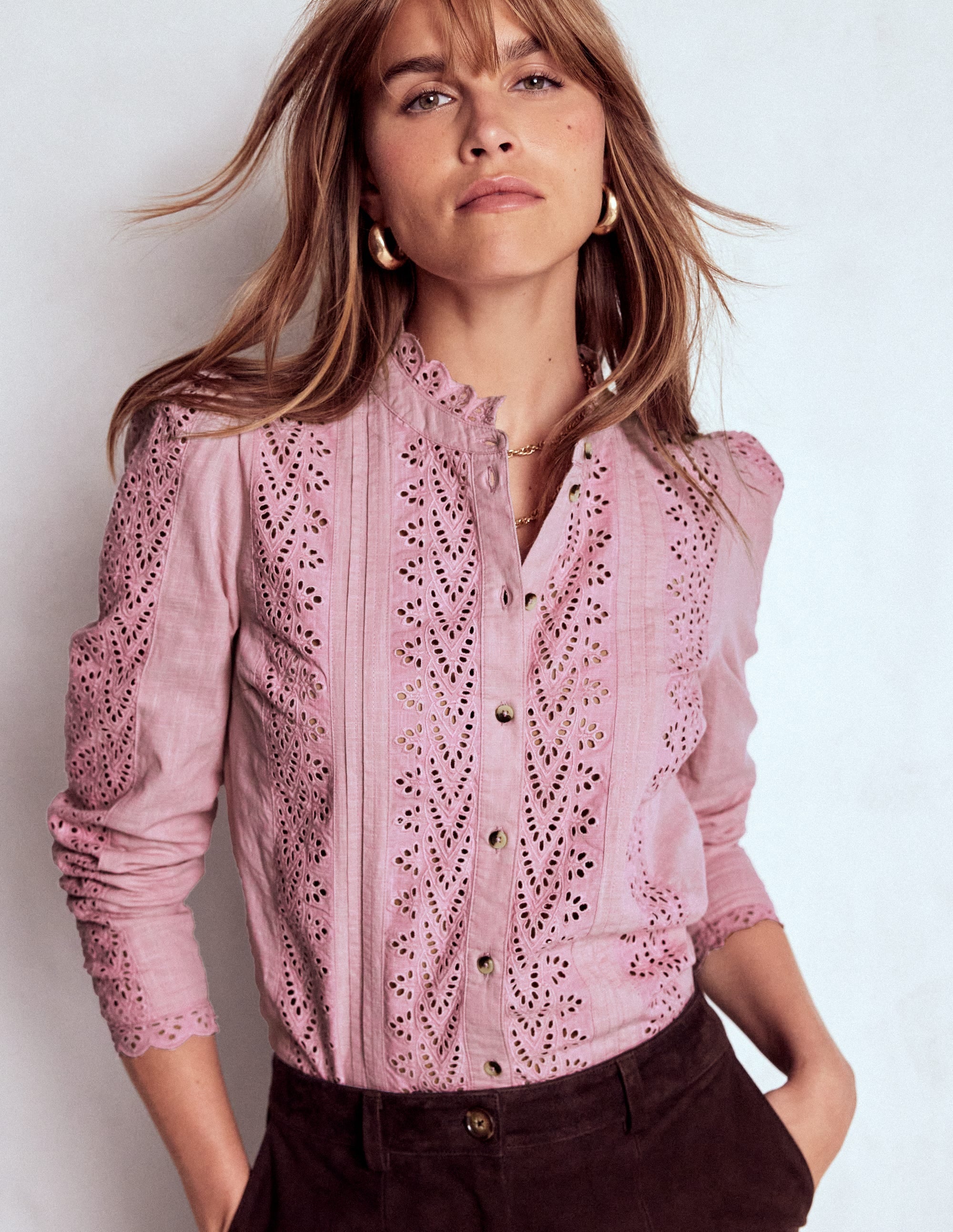 Top Savannah à broderie anglaise-Rose iris - Image 4
