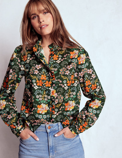 Helena Cotton Top-Green, Flourishing Garden-2