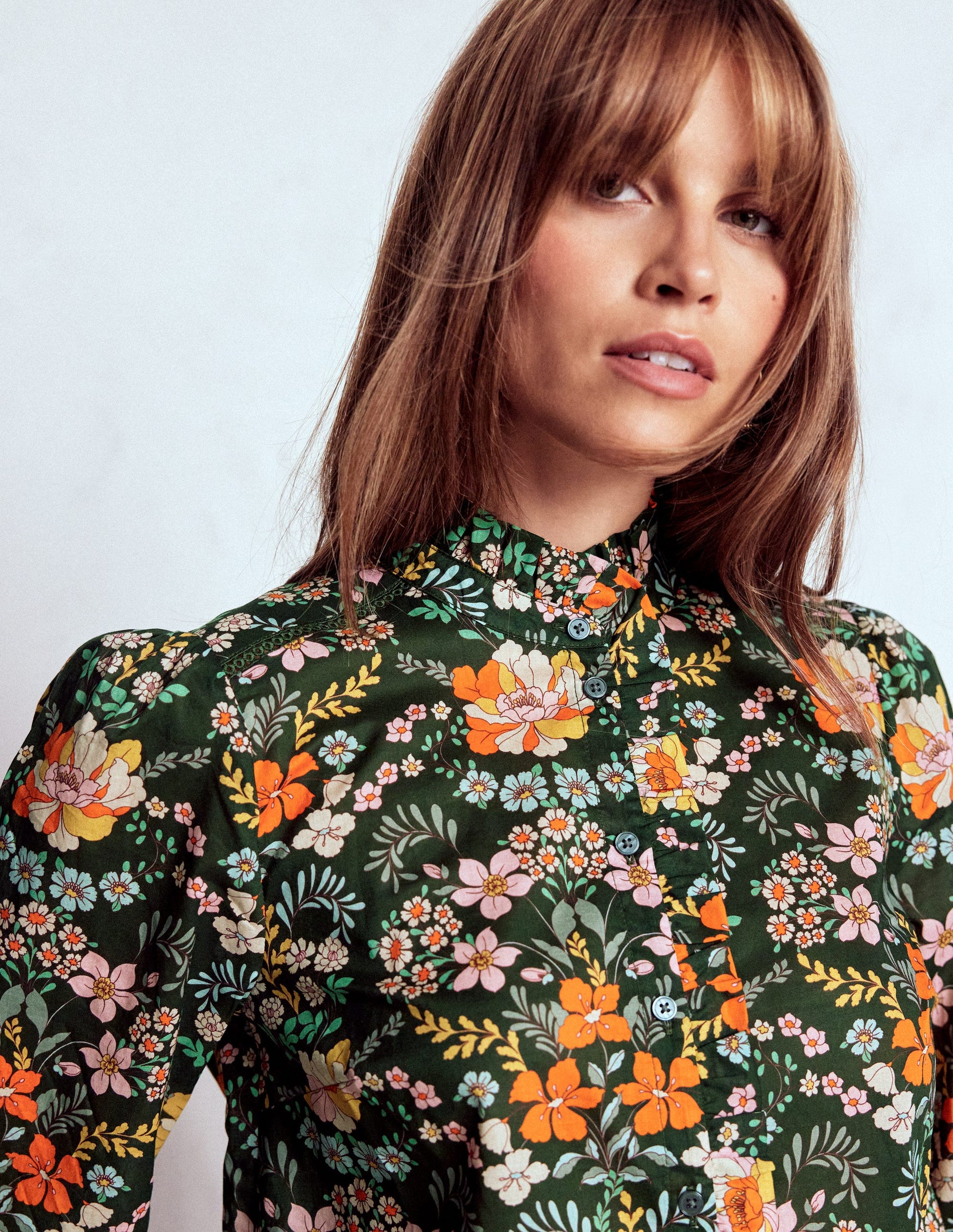 Helena Cotton Top-Green, Flourishing Garden-3