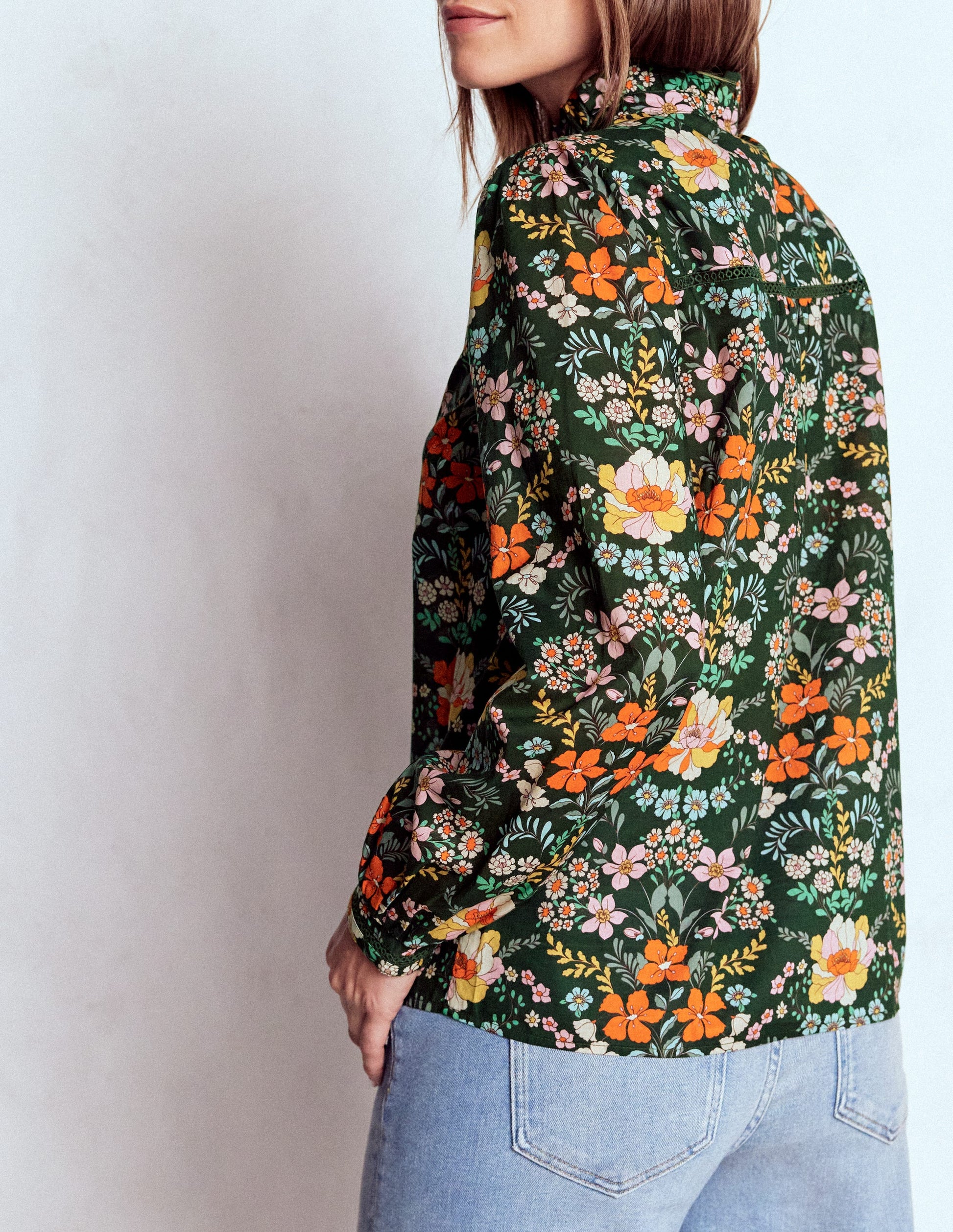 Helena Cotton Top-Green, Flourishing Garden-4