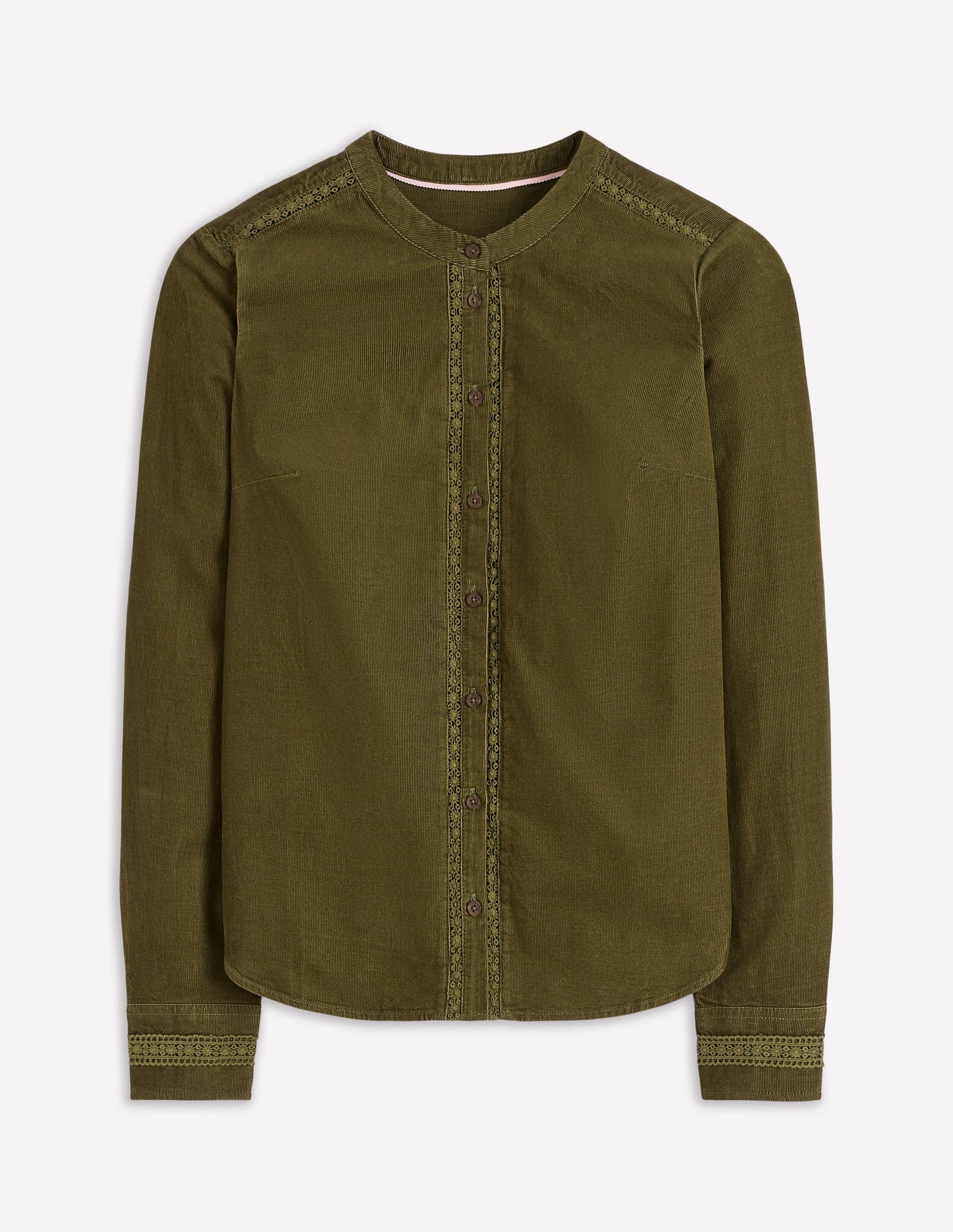 Chemise Victoria en velours côtelé-Vert des bois