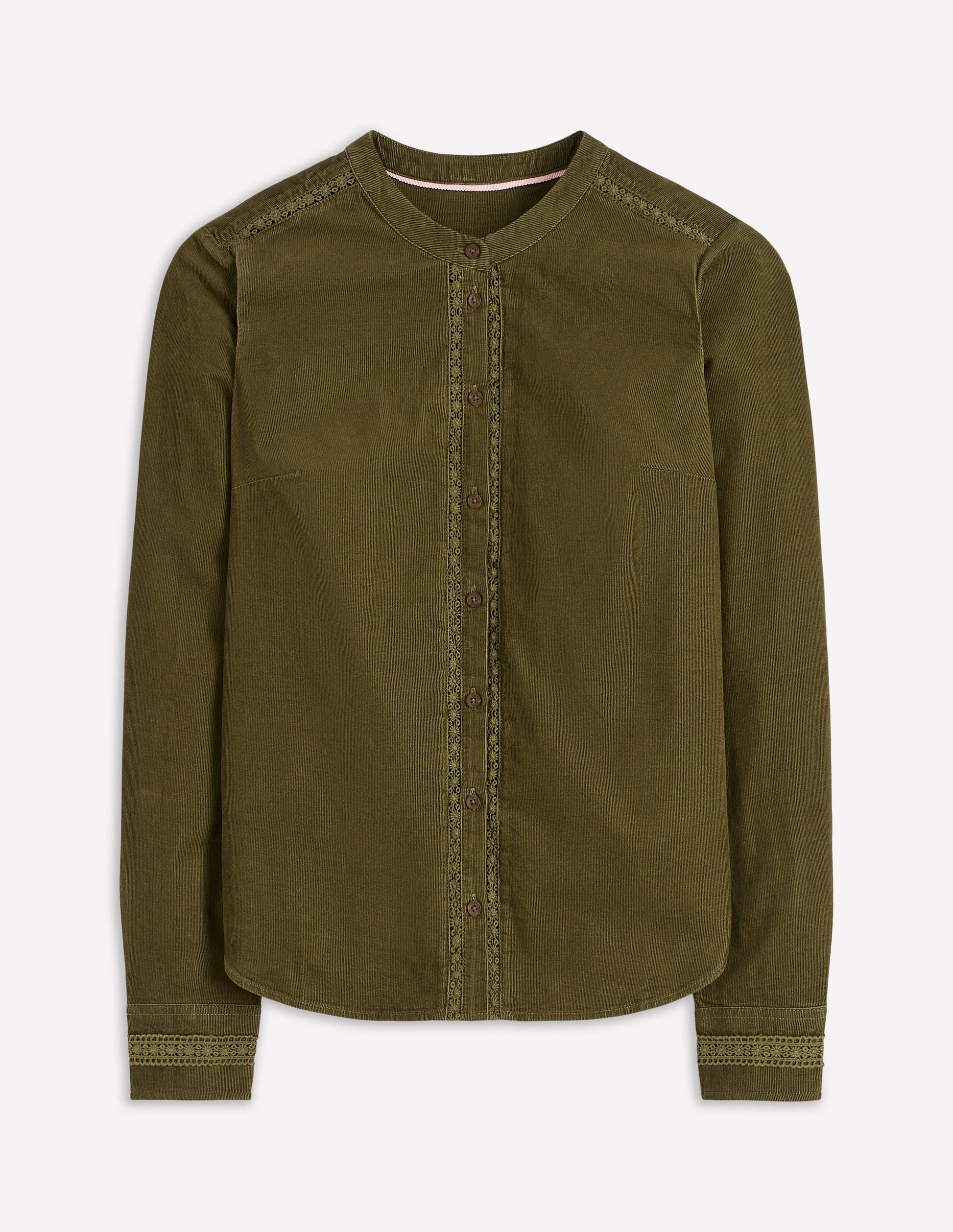 Chemise Victoria en velours côtelé-Vert des bois-5