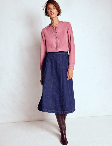 Chemise Victoria en velours côtelé-Rose rougissante