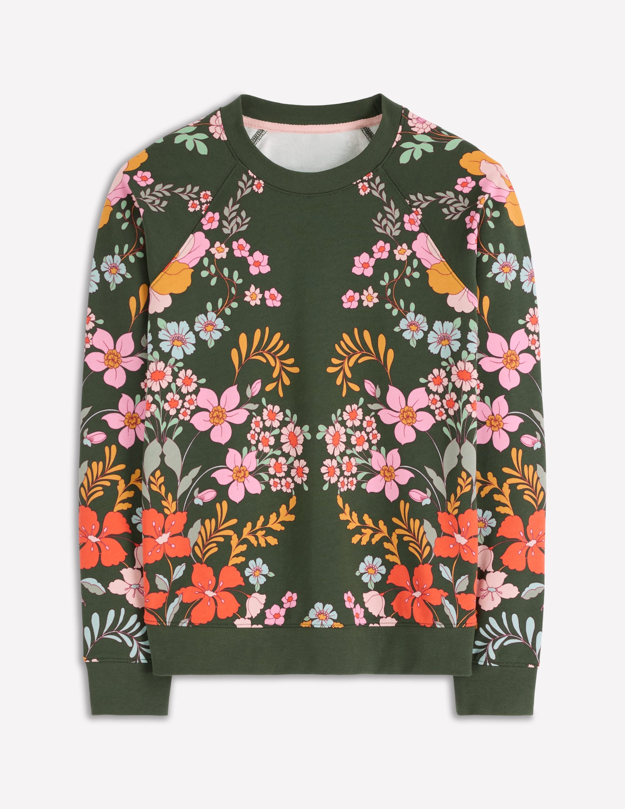 Rosa Bedrucktes Sweatshirt-Wald, Blühender Garten - Image 6