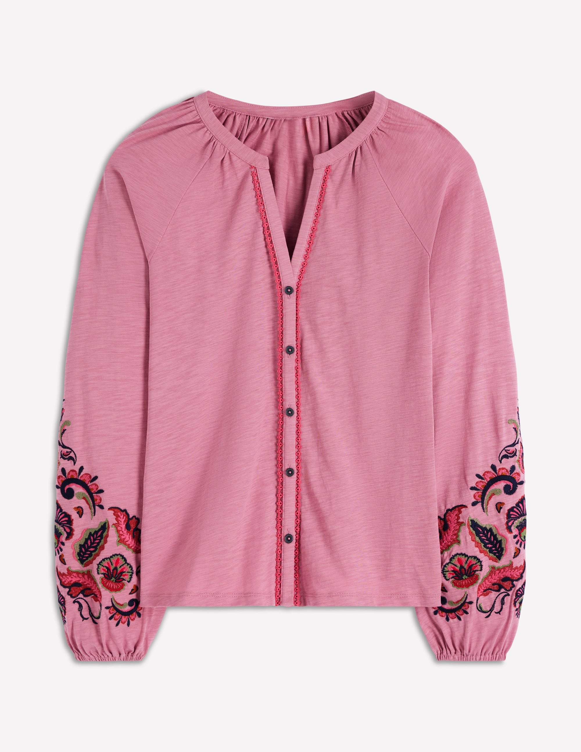 Chemise Alma brodée-Rose cendré - Image 5