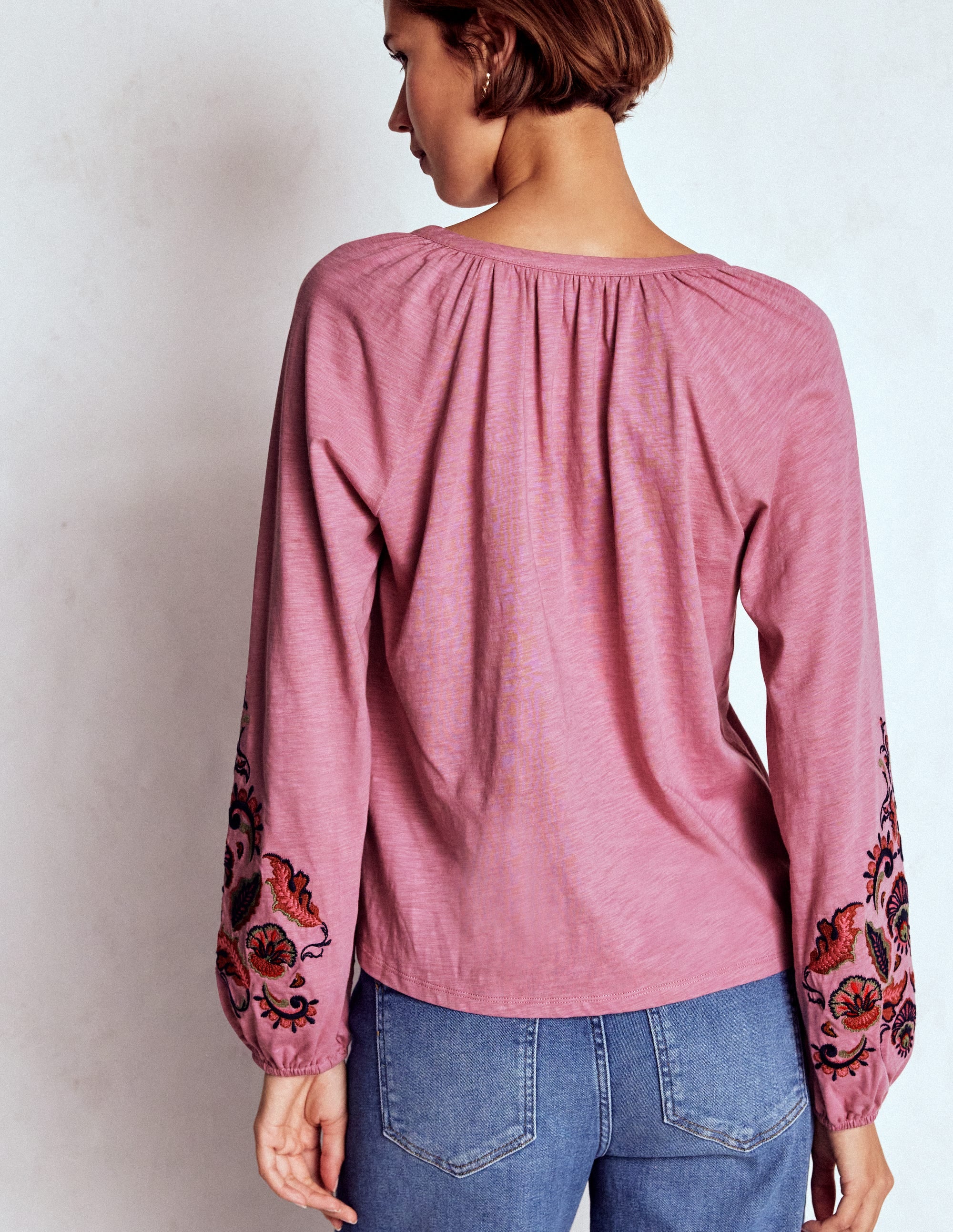 Chemise Alma brodée-Rose cendré - Image 4