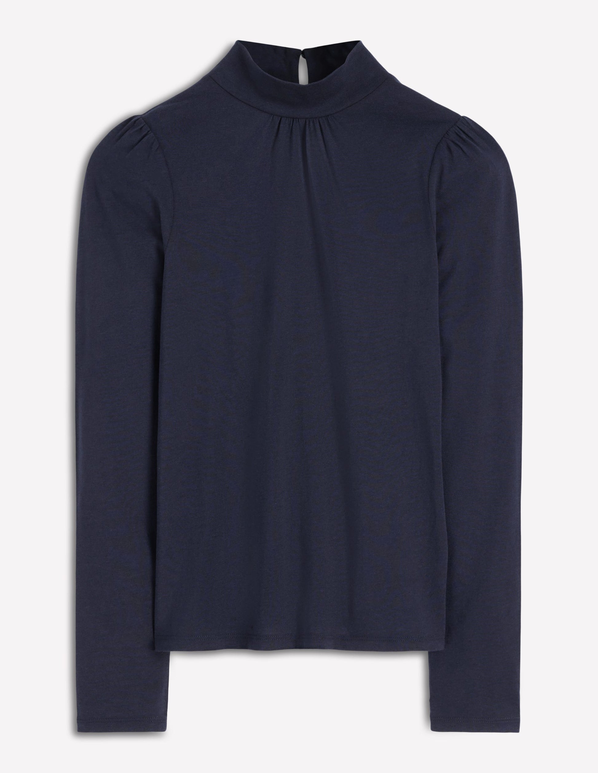 Jerseyoberteil mit Puffärmeln-Marineblau-5