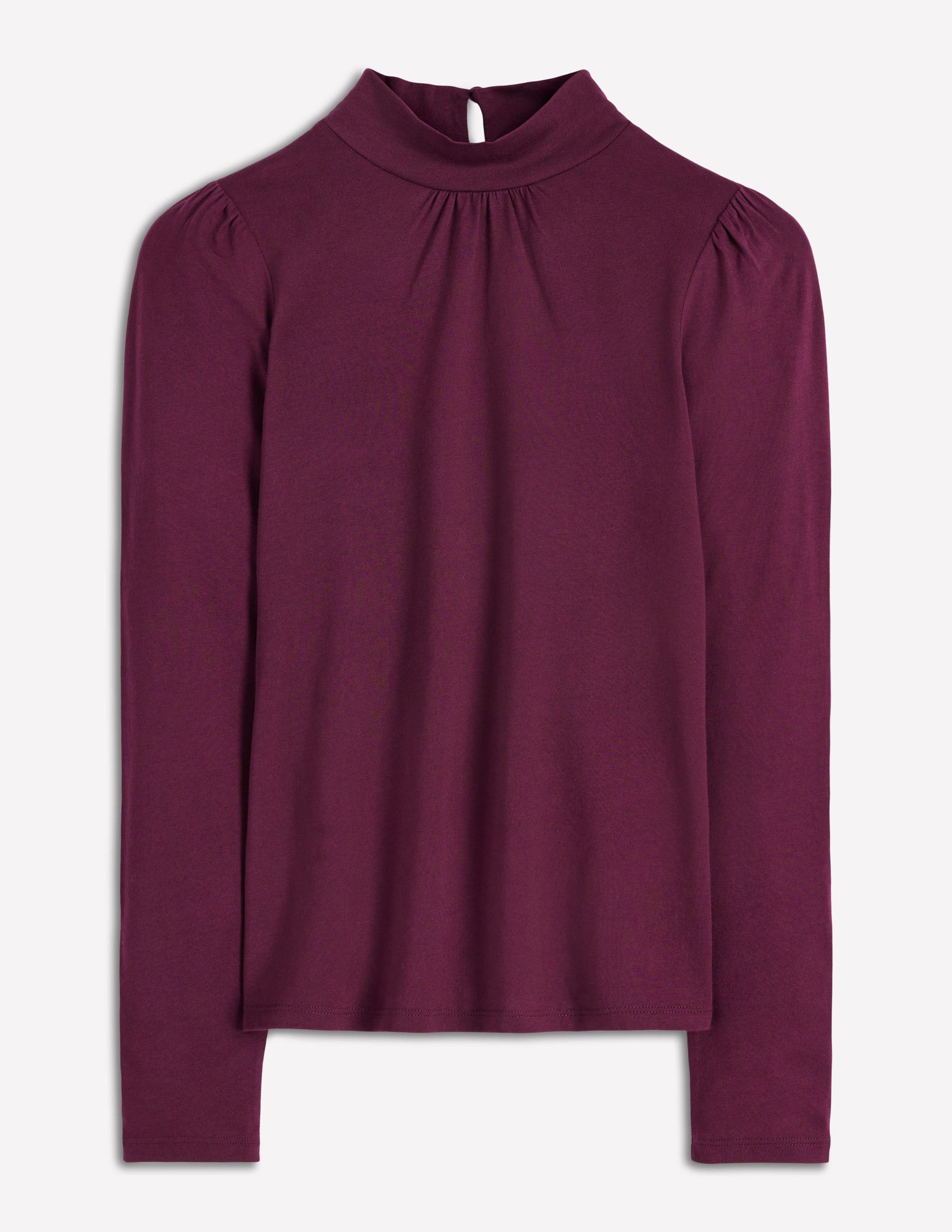 Jerseyoberteil mit Puffärmeln-Dunkle Kirsche-5