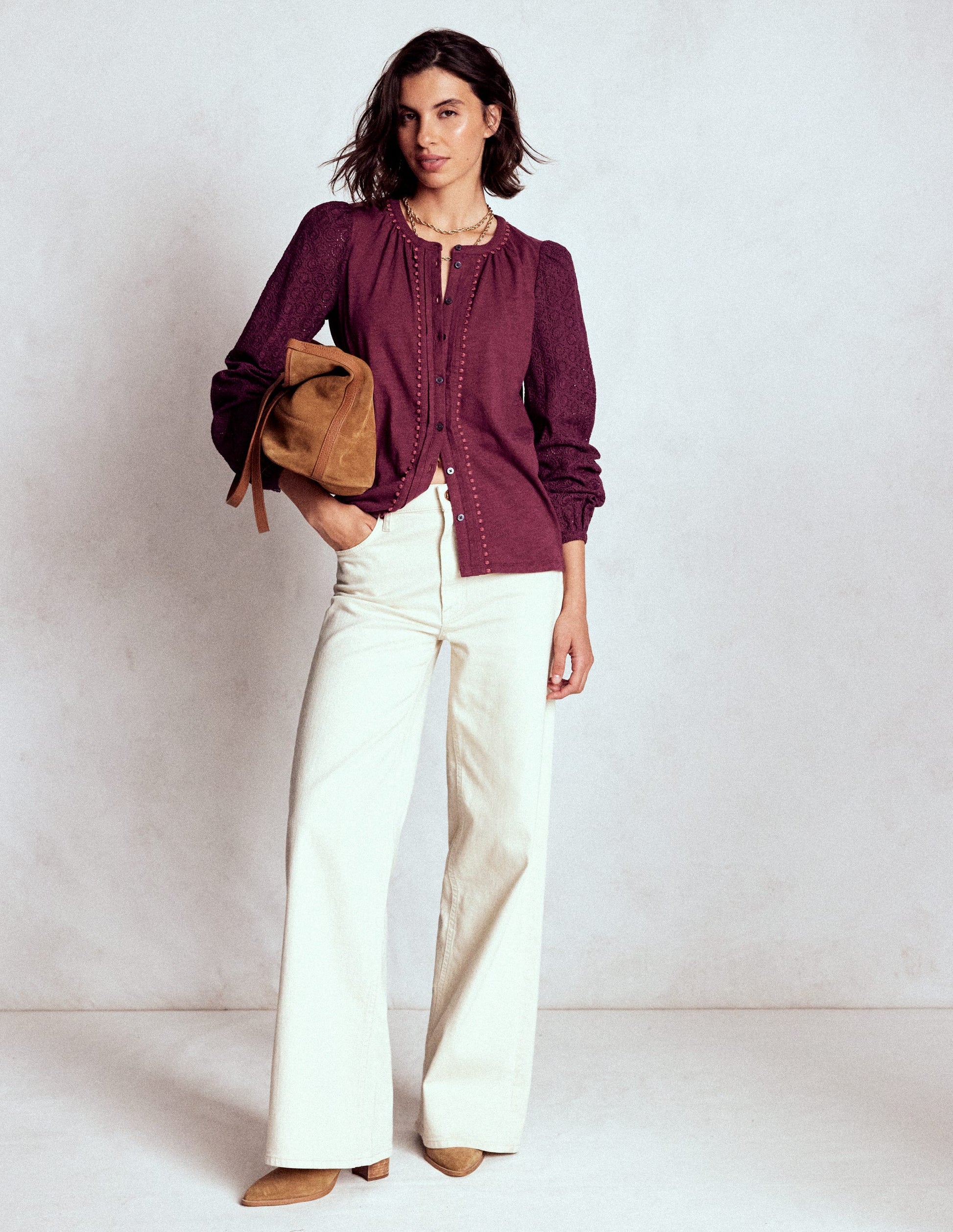 Eden Jerseyhemd mit Lochstickerei-Dunkelviolett-4