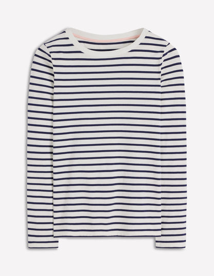 Olivia Langärmliges Bretonshirt-Naturweiß, Marineblau-6