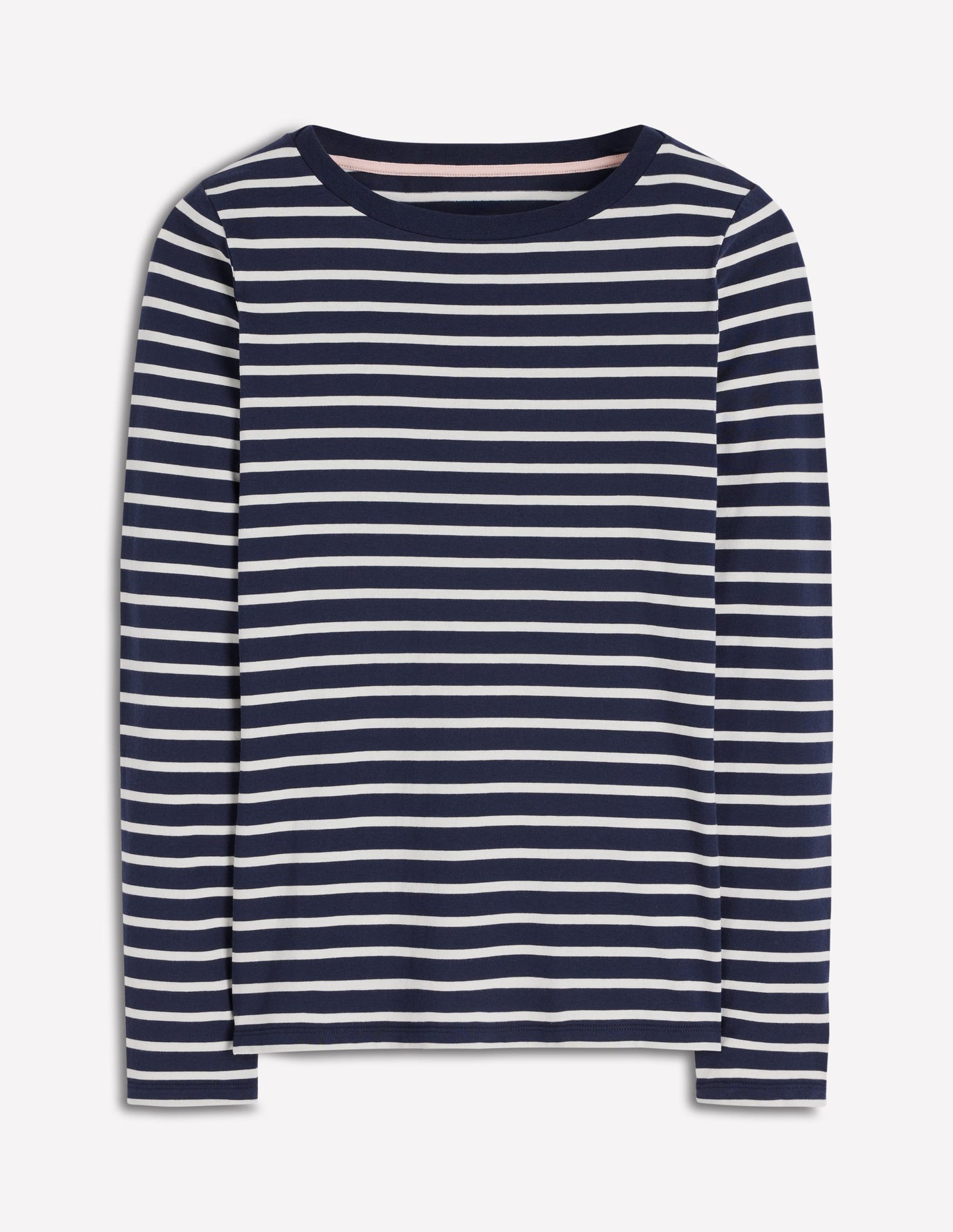 Olivia Langärmliges Bretonshirt-Marineblau, Naturweiß
