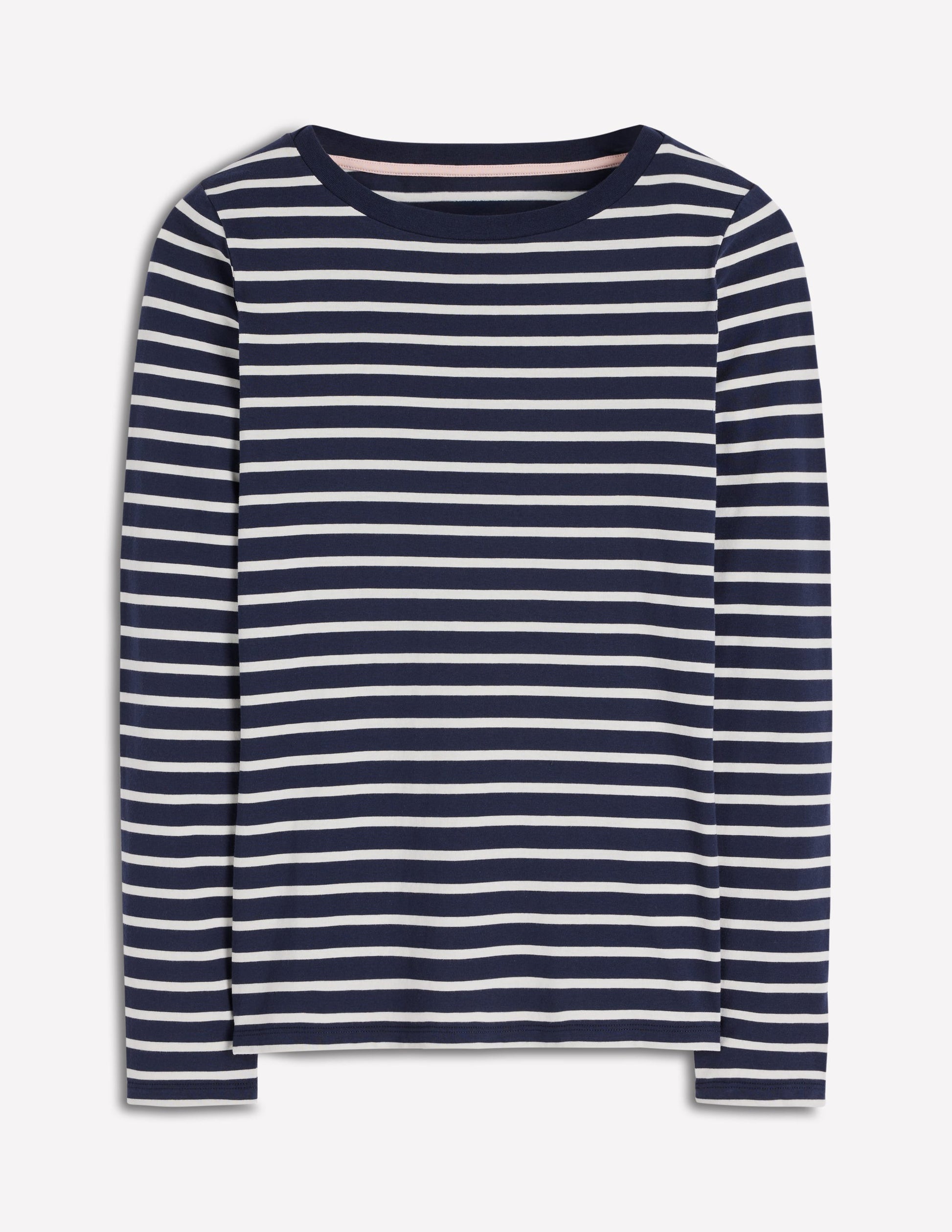 Olivia Langärmliges Bretonshirt-Marineblau, Naturweiß-5